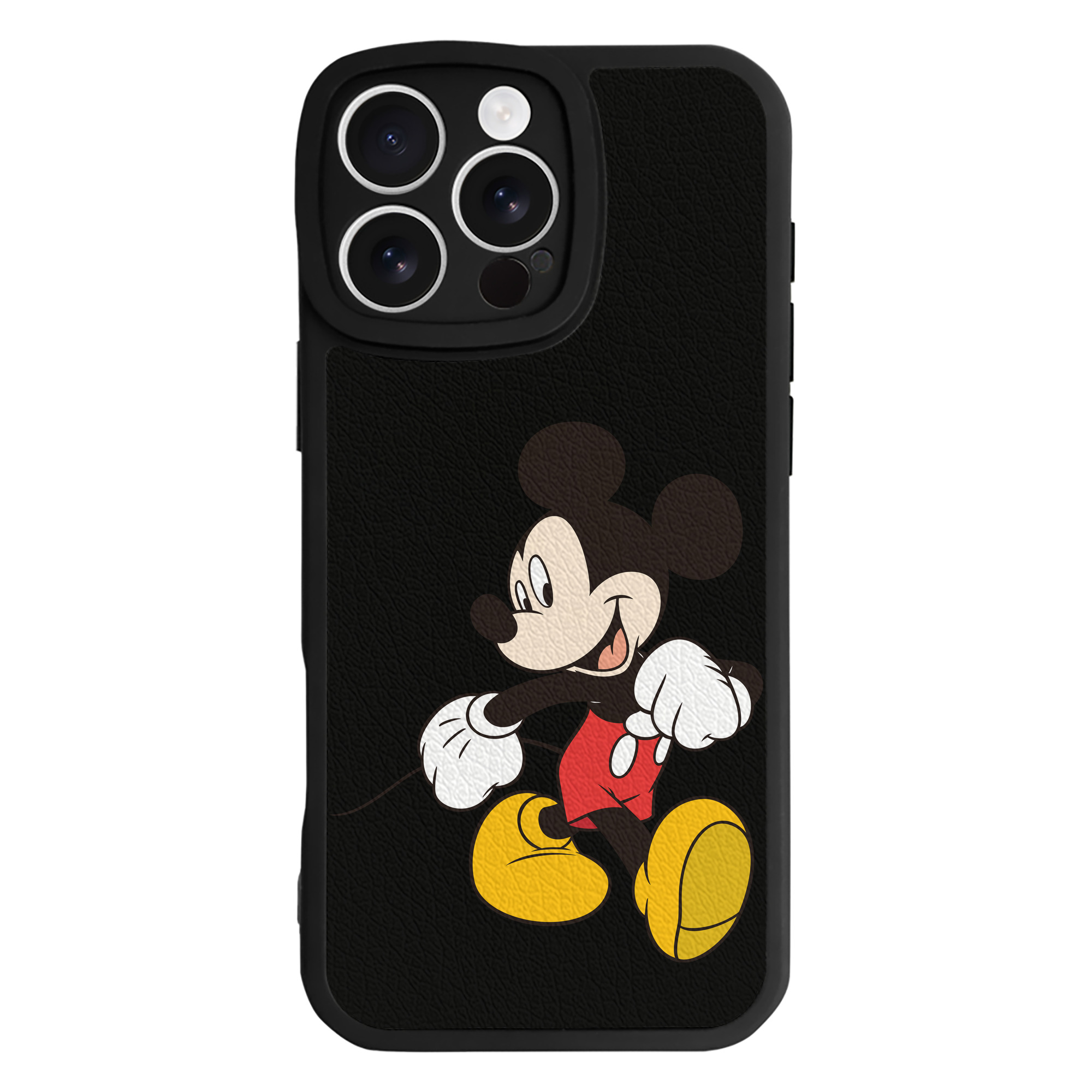 （画像用） ミッキーマウス Mickey Mouse 【iPhone 16シリーズ対応】シリコンスマホケース（レザー調） 材質：シリコン